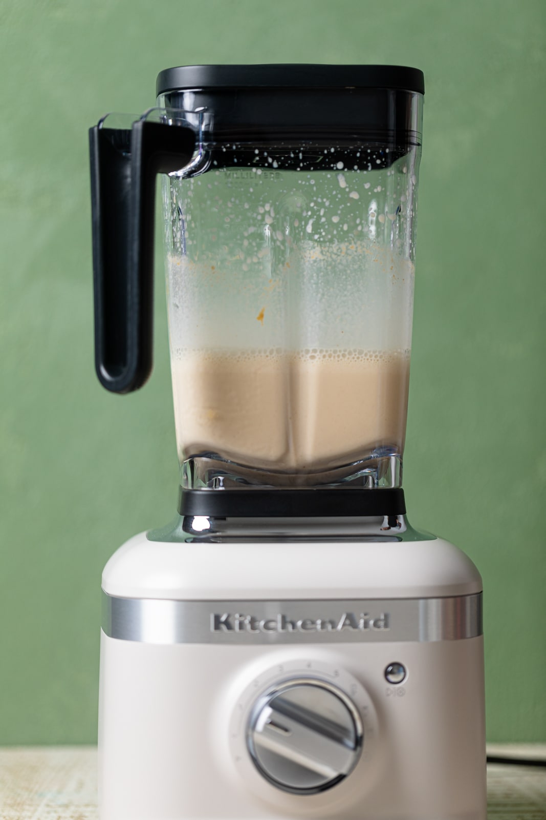 Peanut Butter Caramel Iced Latte ingredients in a blender