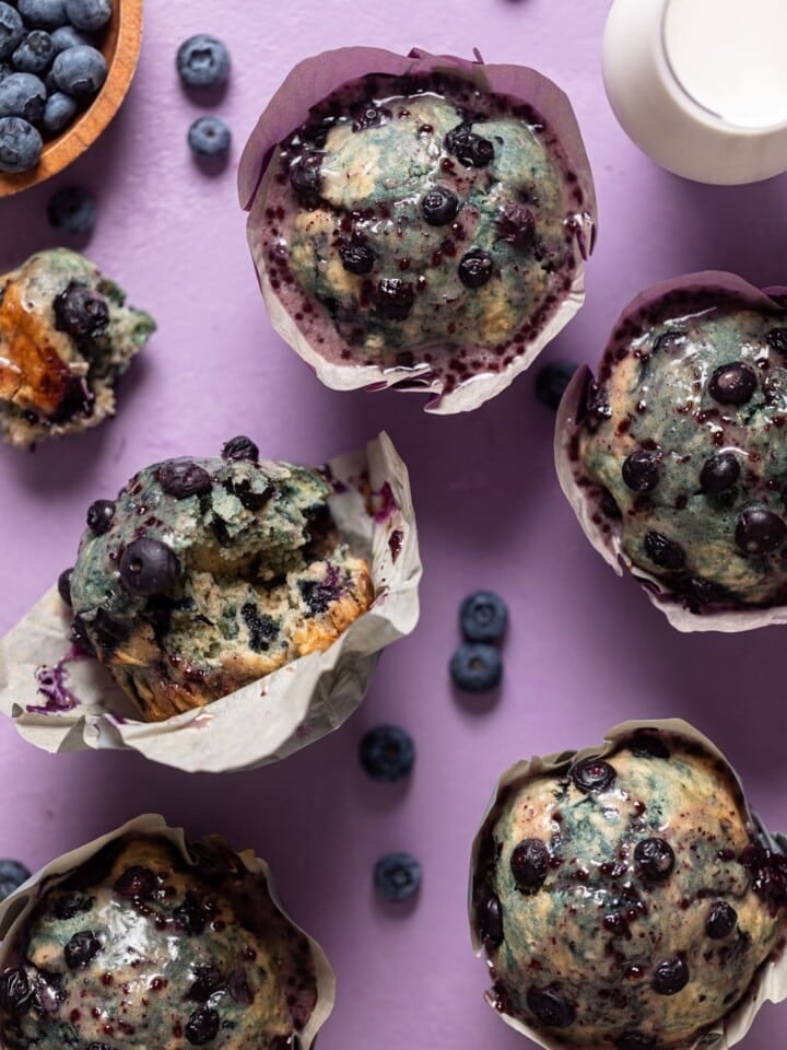 Vegan Roasted Blueberry Muffins