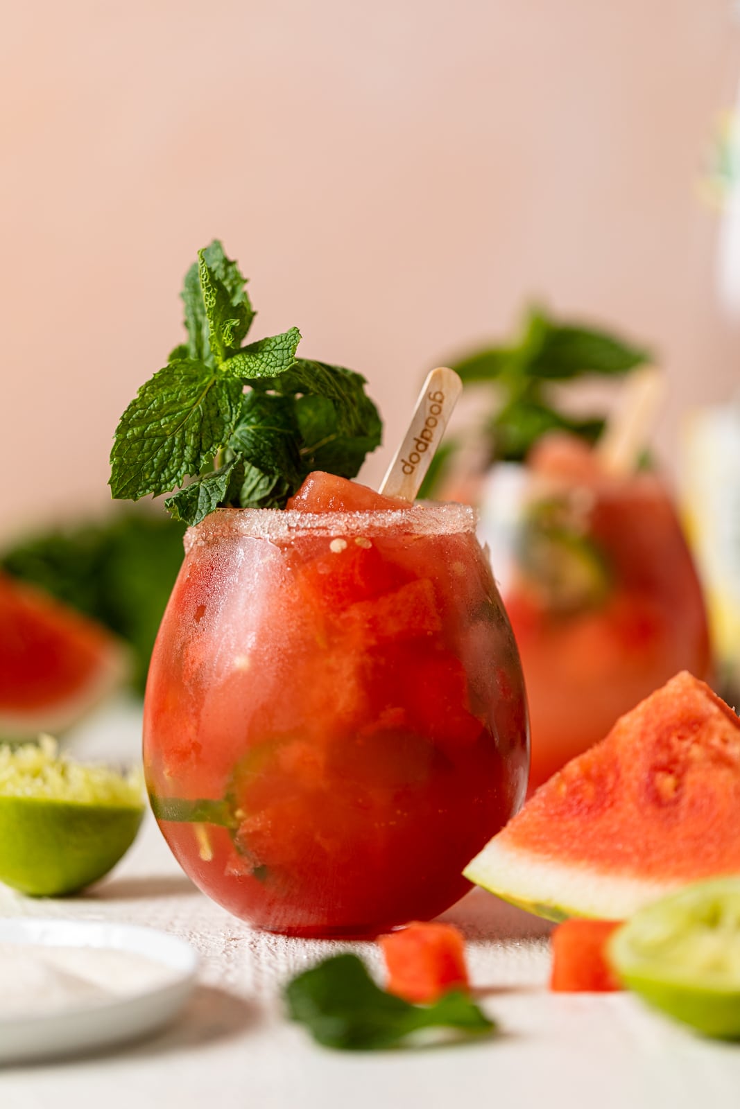 Spicy Watermelon Mojito Mocktail with mint