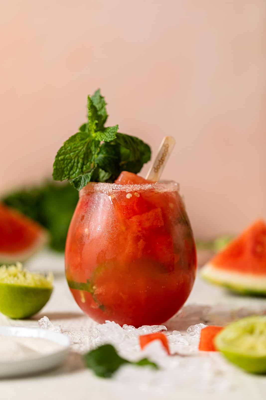 Spicy Watermelon Mojito Mocktail with mint