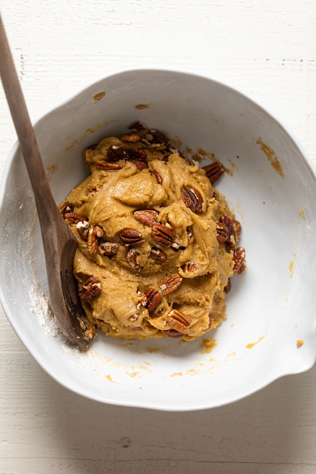 Bowl of Butter Pecan Cookie dough