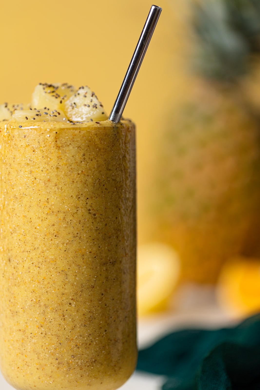 Closeup of a Pineapple Citrus Smoothie