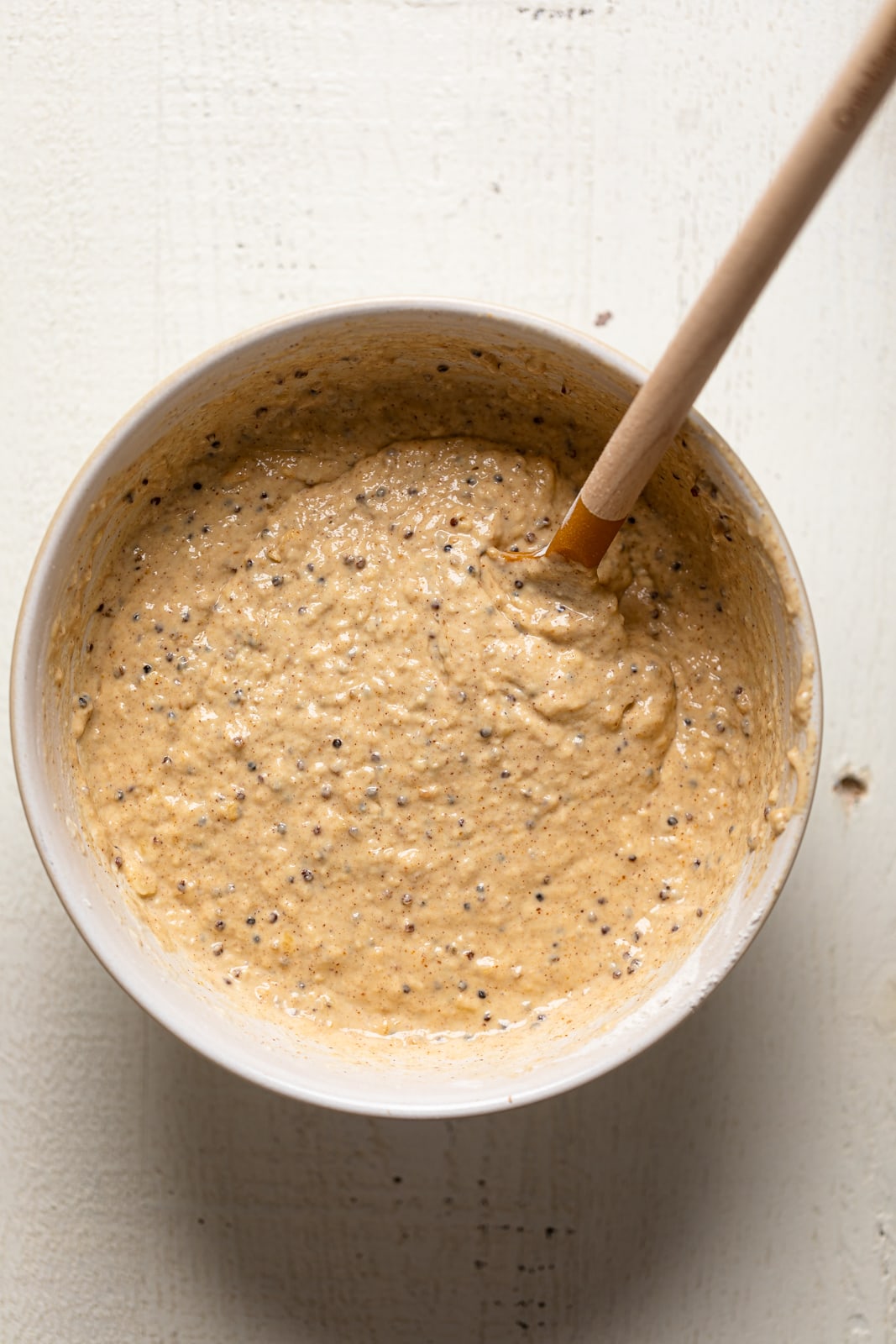 Bowl of Fluffy Protein Pancake batter