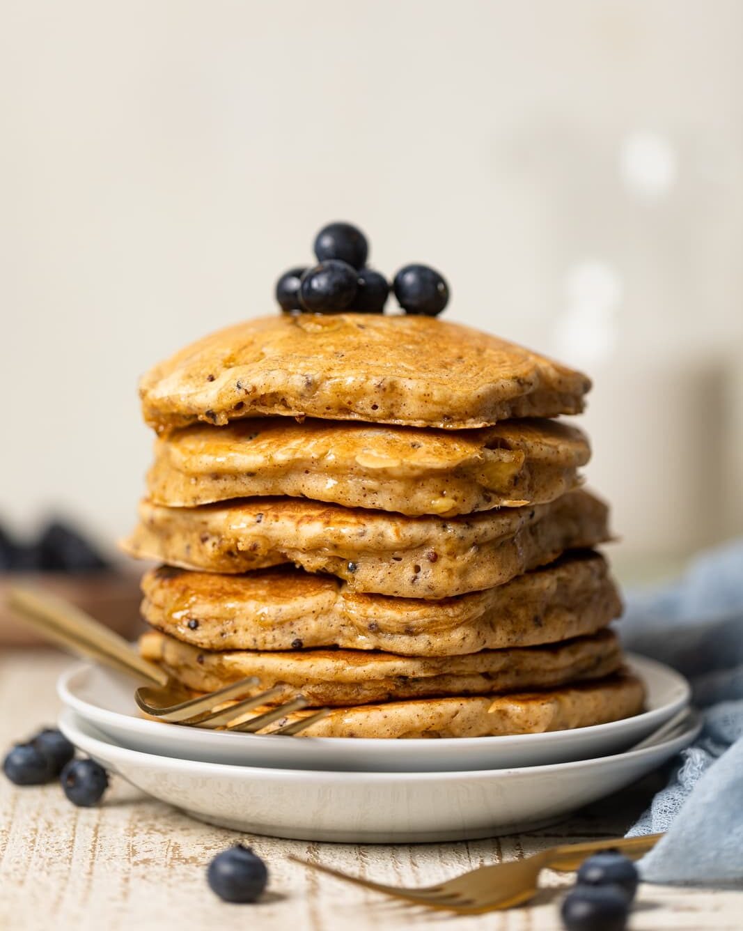 Stack of Fluffy Protein Pancakes