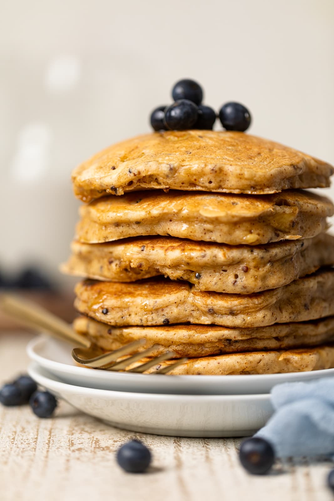 Closeup of Fluffy Protein Pancakes