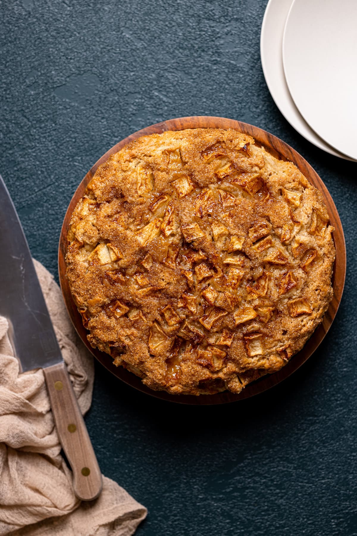 Overhead shot of an Apple Cinnamon Olive Oil Cake