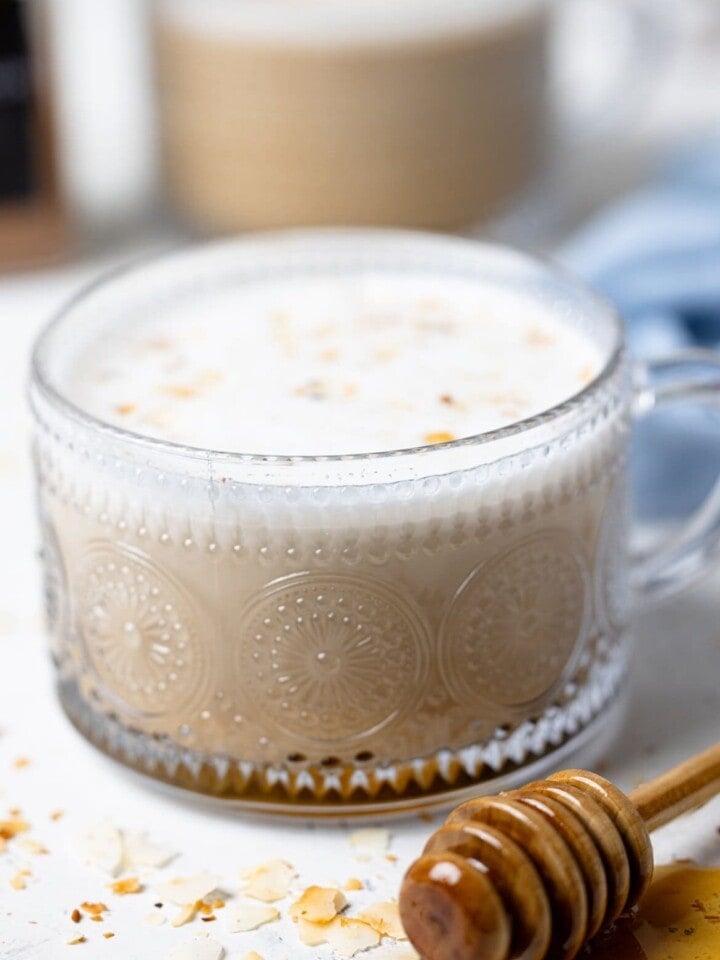 Glass of Toasted Coconut Honey Latte