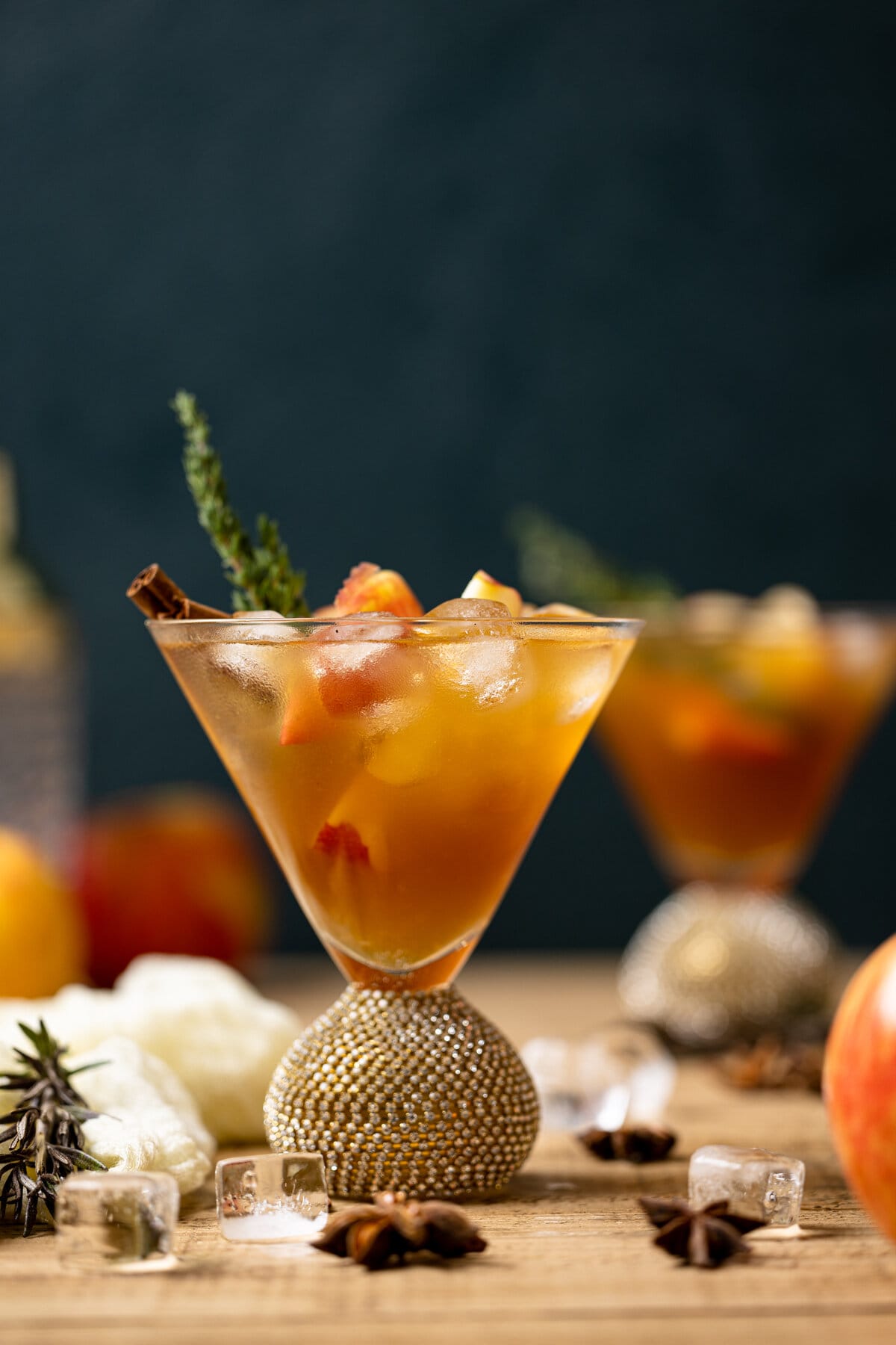 Closeup of an Apple Cider Mocktail