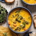 Bowl of Roasted Broccoli Cheddar Soup