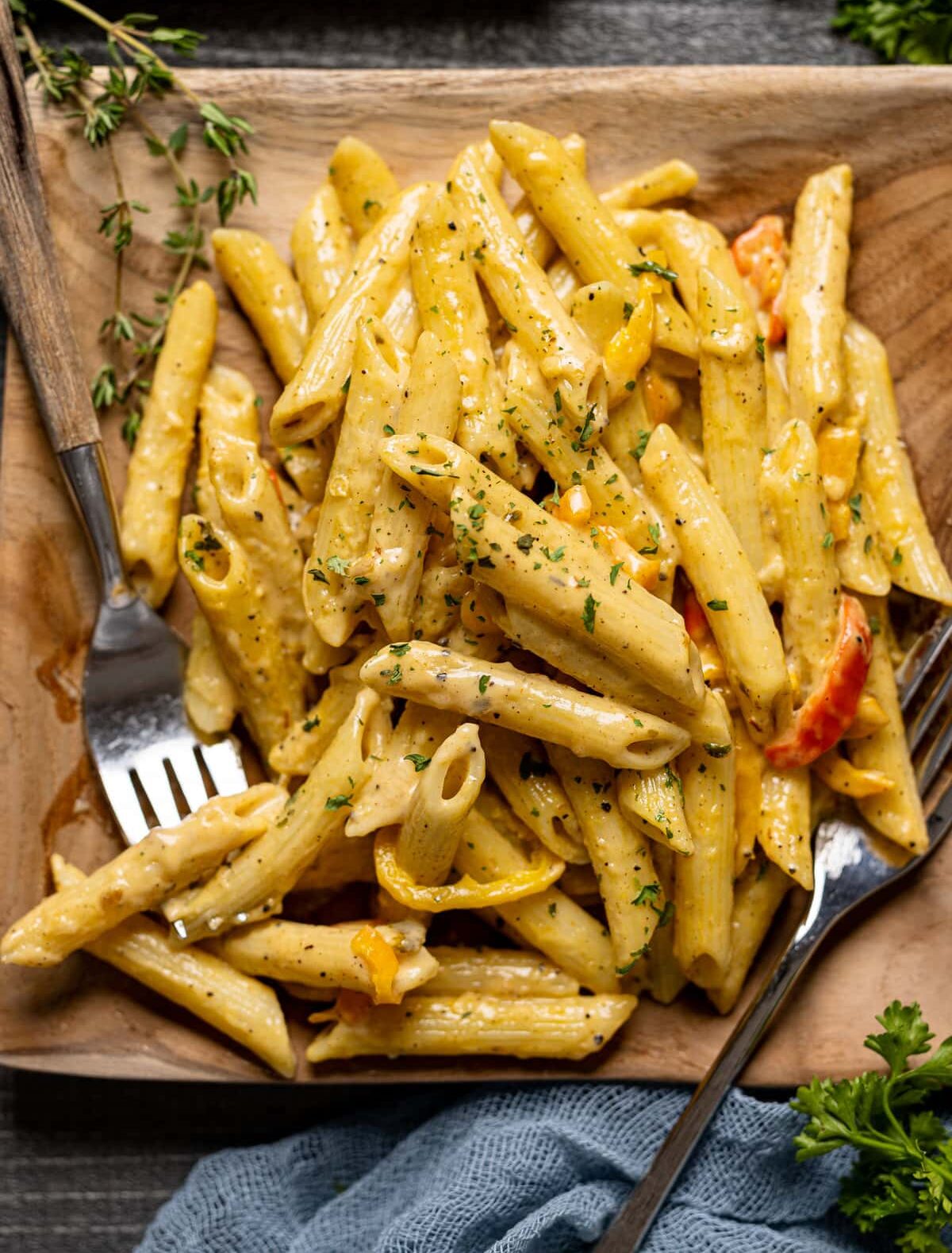 Plate of Creamy Jamaican Rasta Pasta