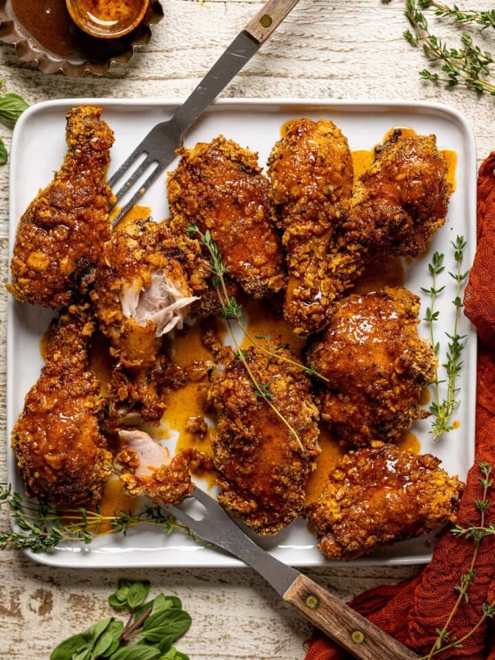 Plate of Hot Honey Fried Chicken