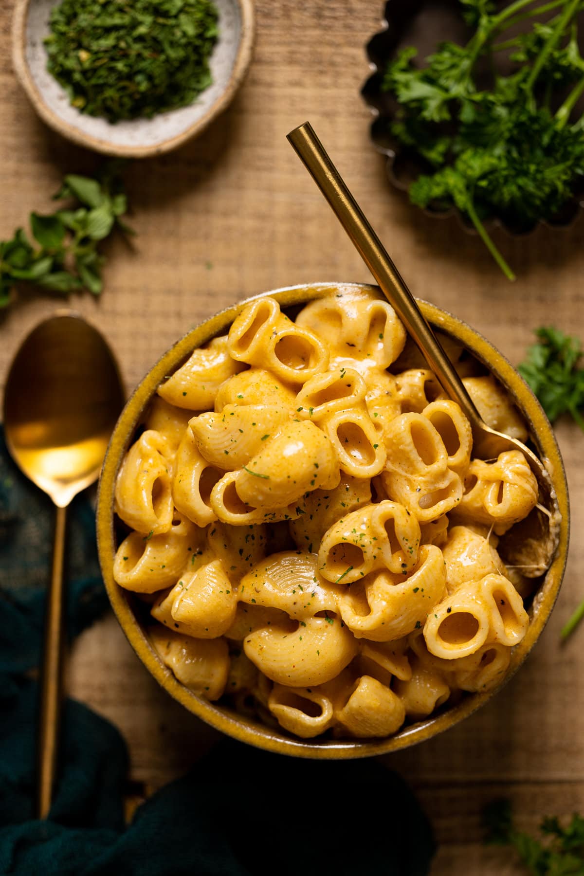 Closeup of Creamy Stovetop Southern Mac and Cheese