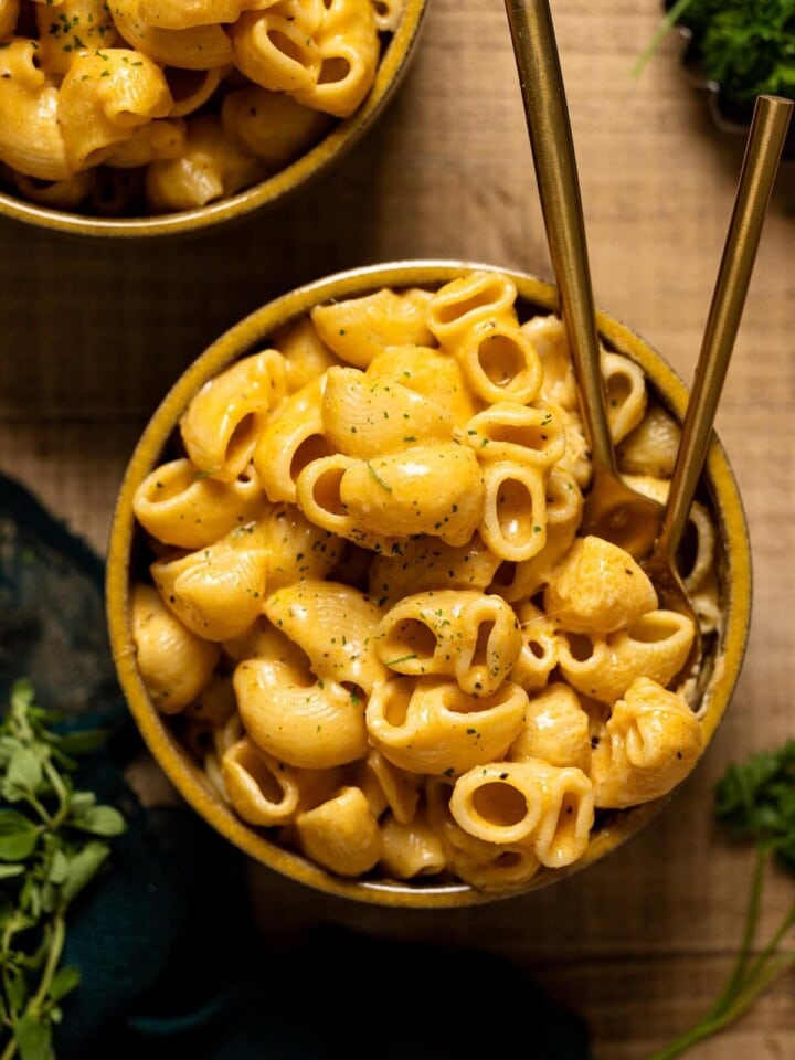 Bowl of Creamy Stovetop Southern Mac and Cheese