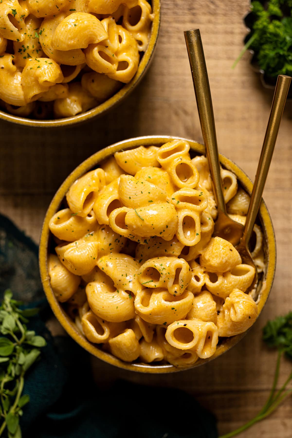 Closeup of Creamy Stovetop Southern Mac and Cheese