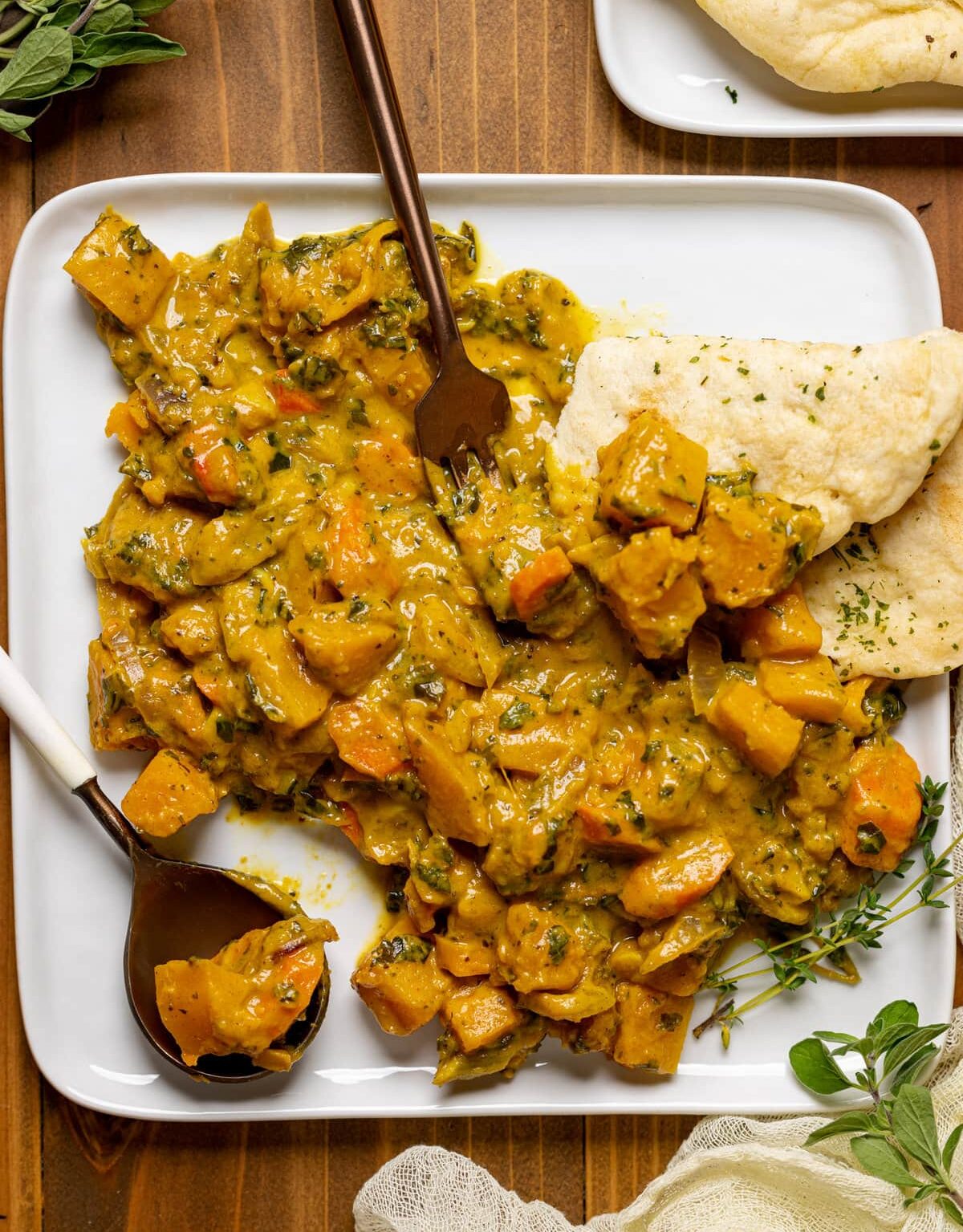 Plate of Vegan Pumpkin Curry Butternut Squash