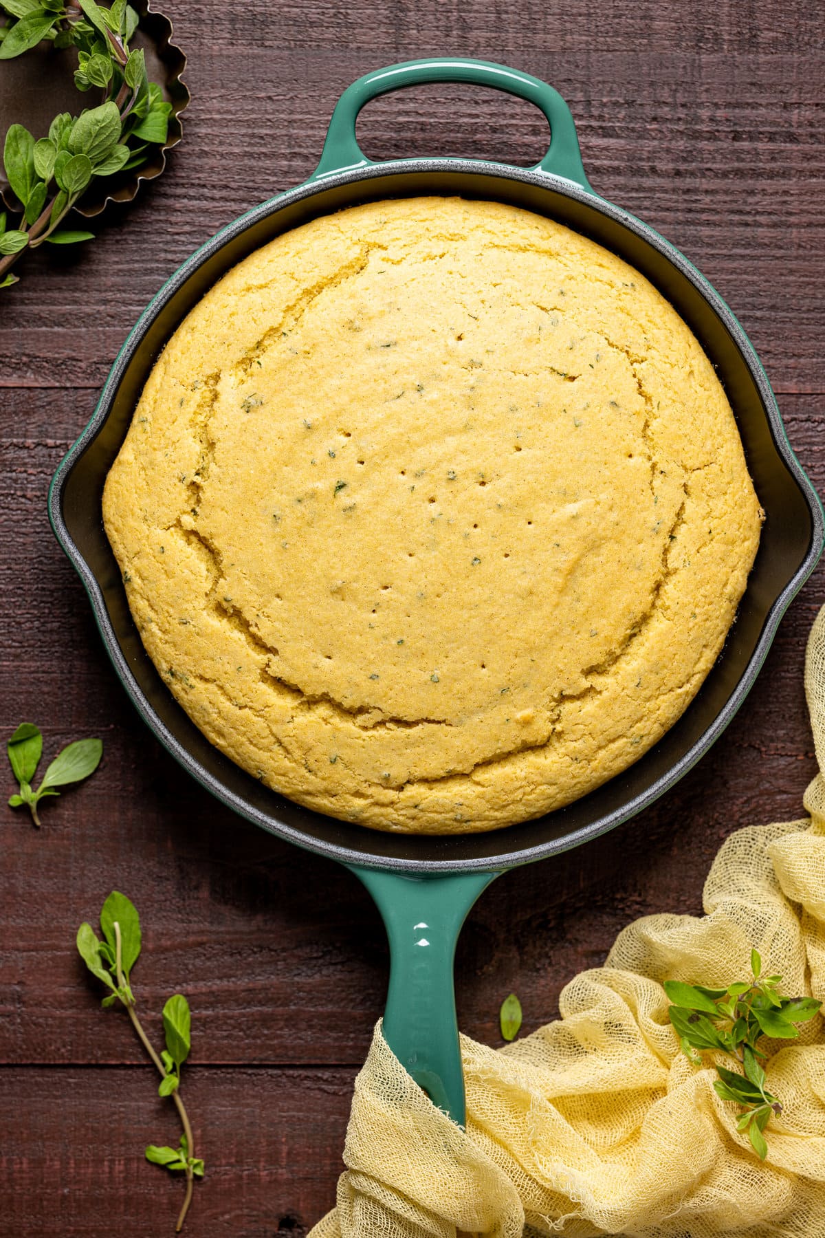 Skillet of Vegan Sweet Cornbread