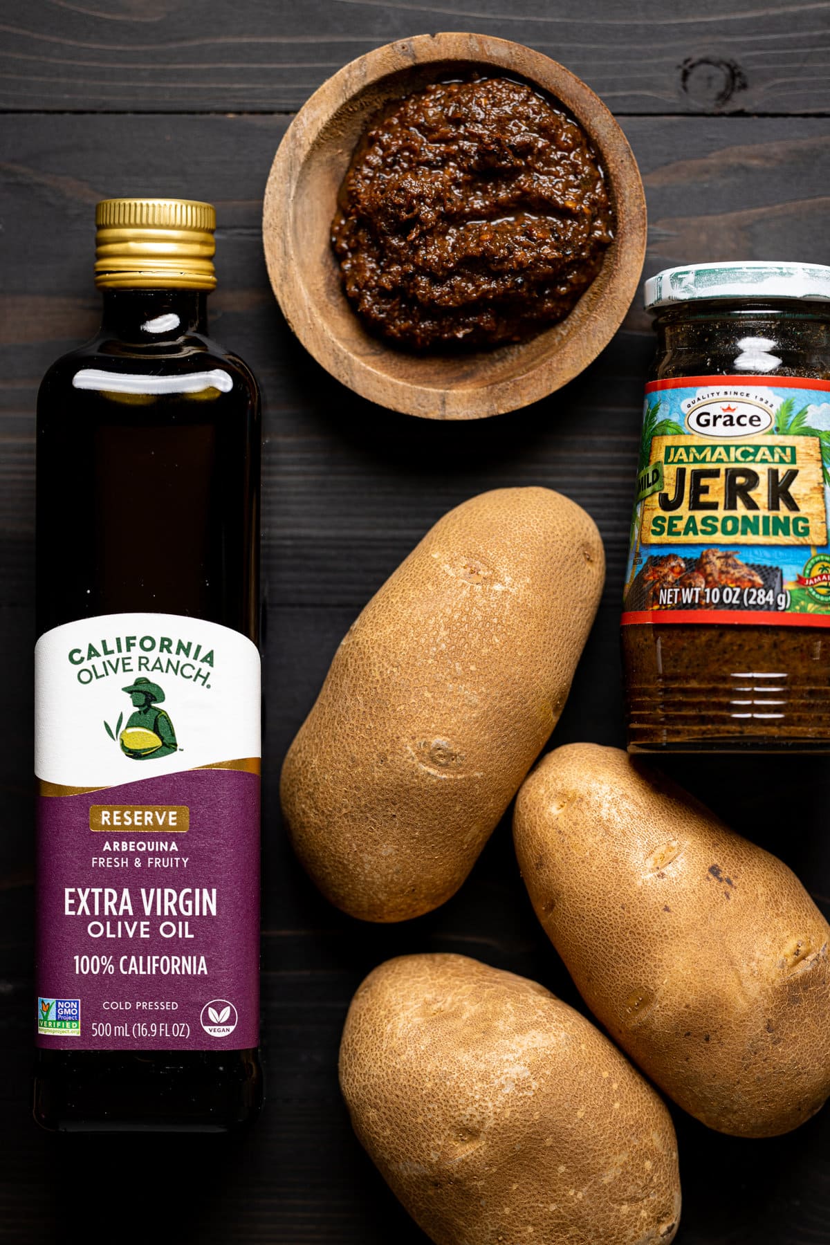 Potatoes, jerk seasoning, and olive oil