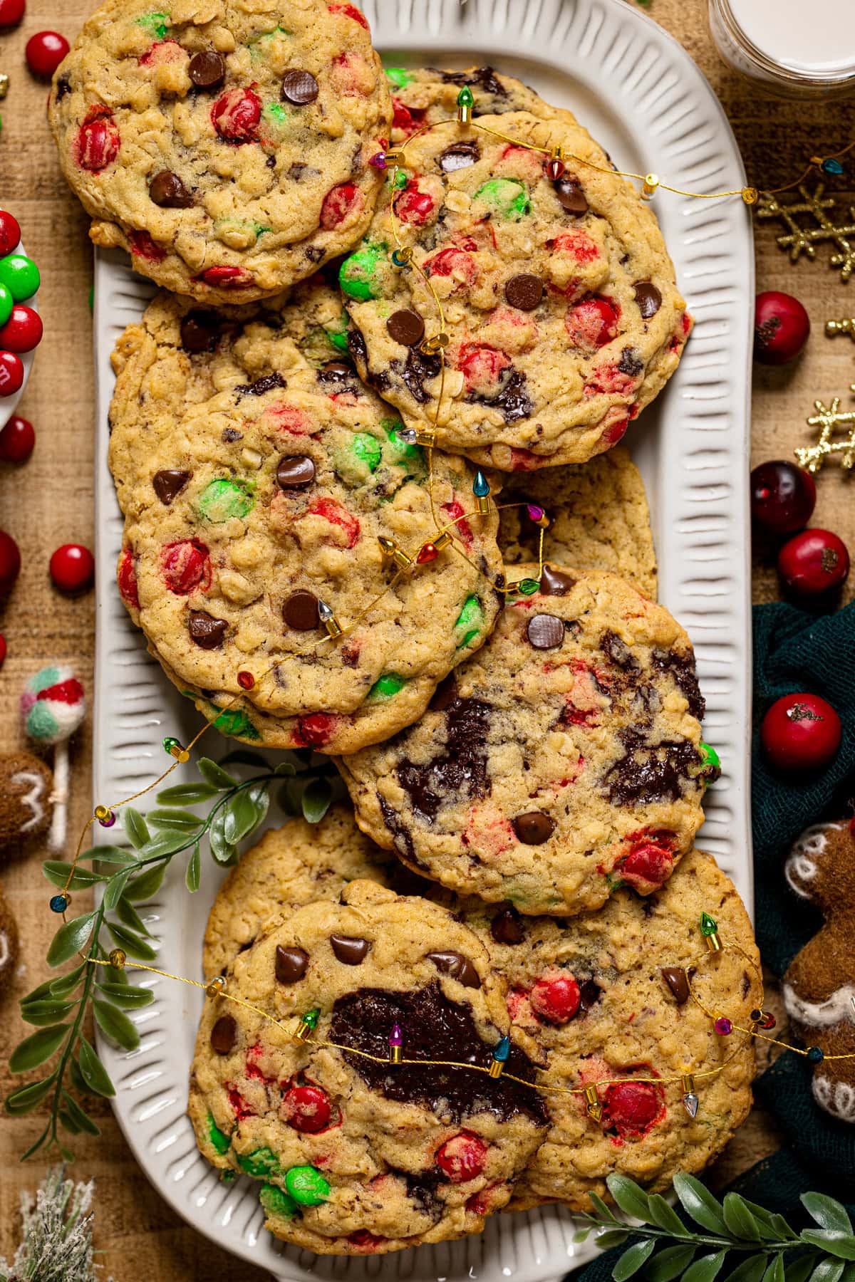 Closeup of Christmas Monster Cookies