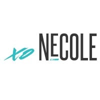 Blue and black logo for XO NeCole.