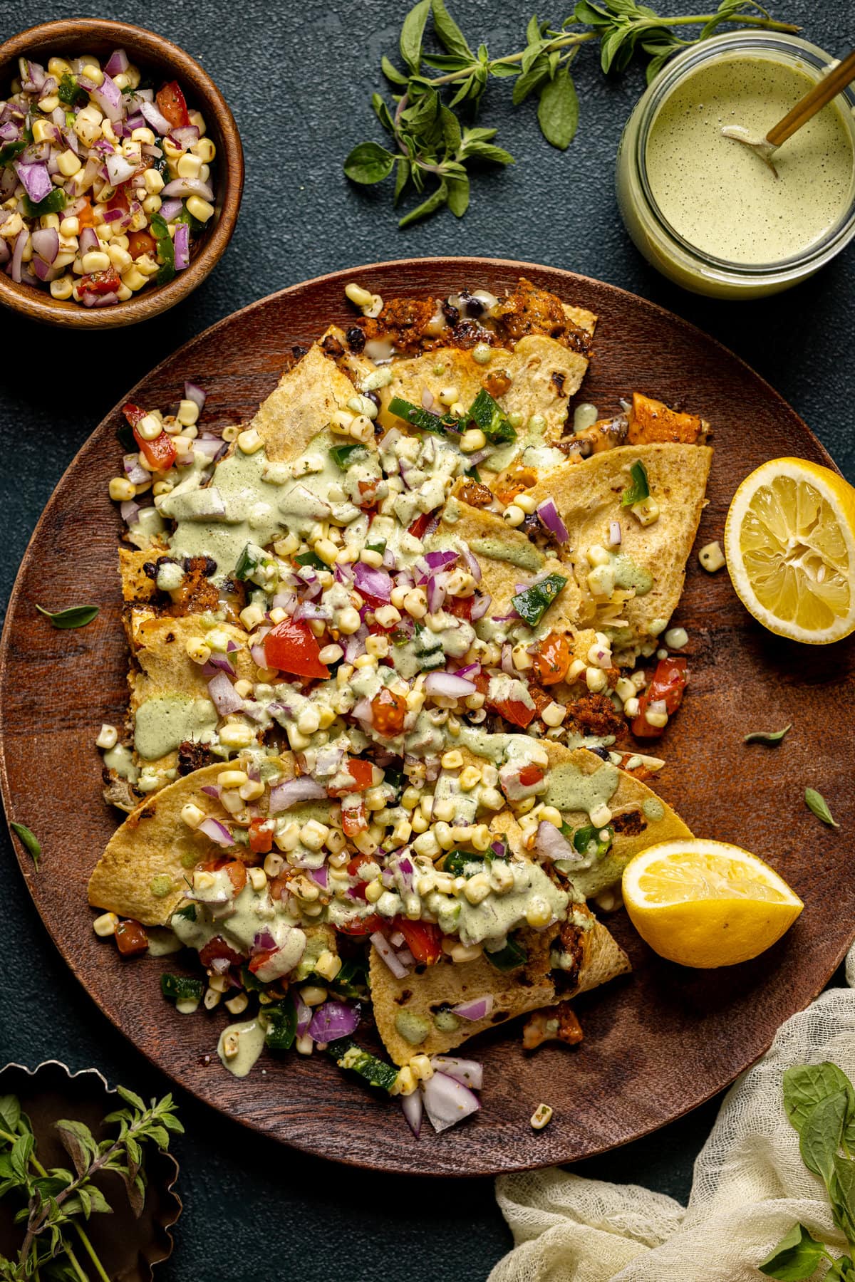 Overhead shot of Baked Buffalo Chicken Tacos