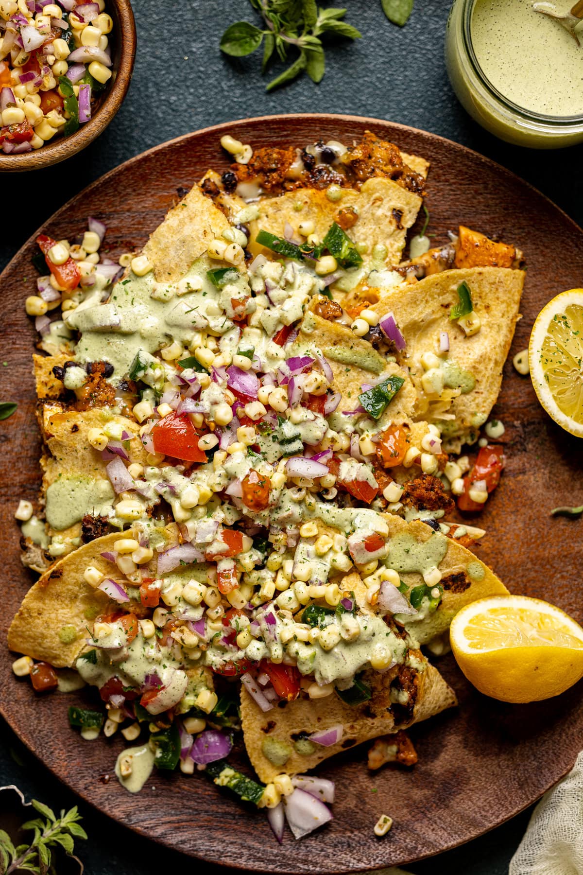 Overhead shot of Baked Buffalo Chicken Tacos