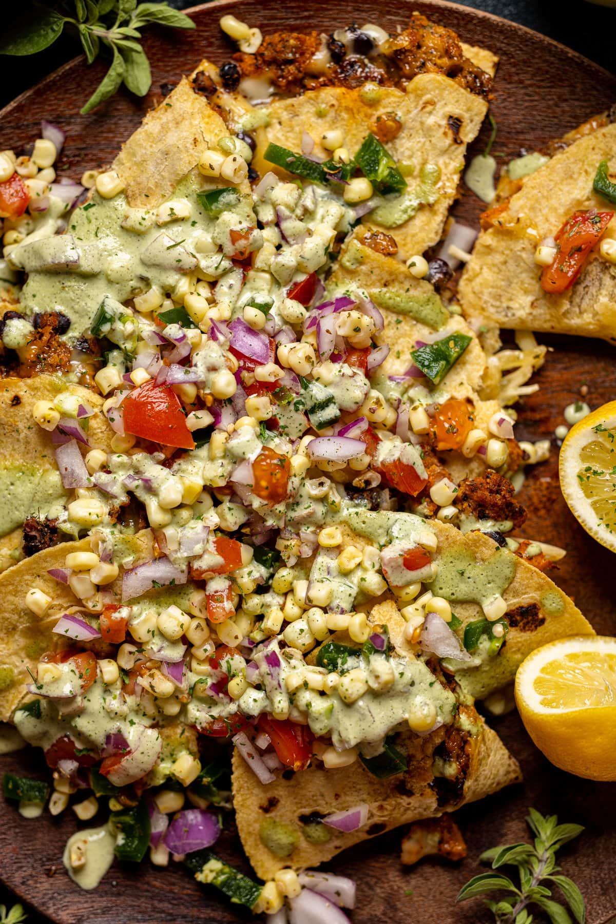 Closeup of Baked Buffalo Chicken Tacos