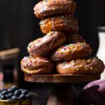 Tower of Lemon Blueberry Doughnuts with Sprinkles