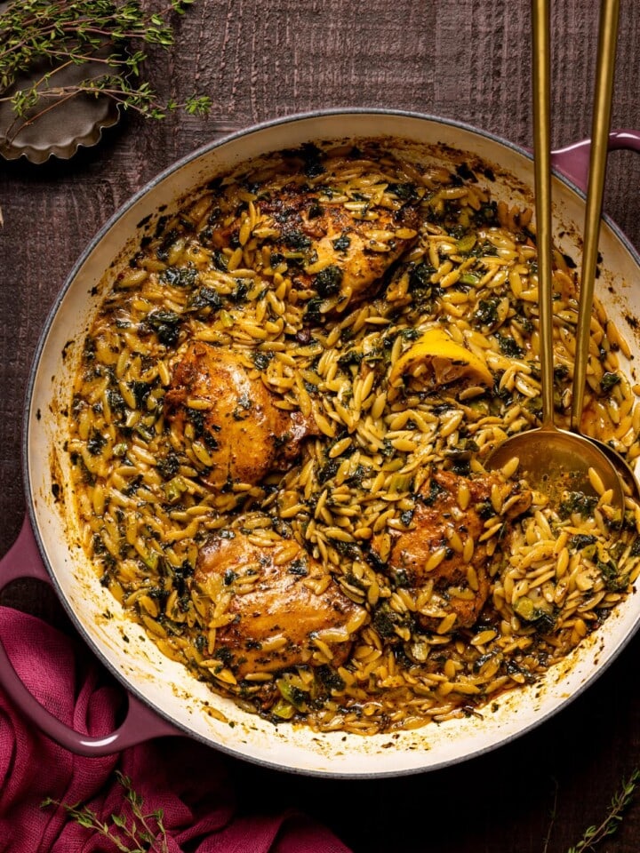 Pan of Creamy Cajun Chicken Orzo