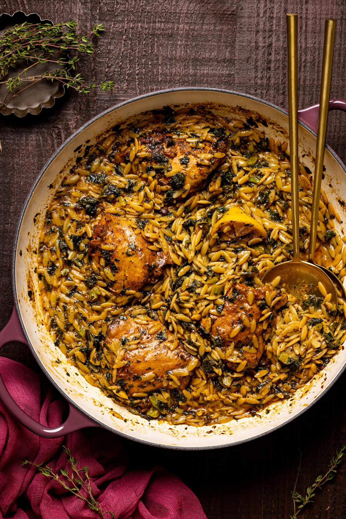 Pan of Creamy Cajun Chicken Orzo