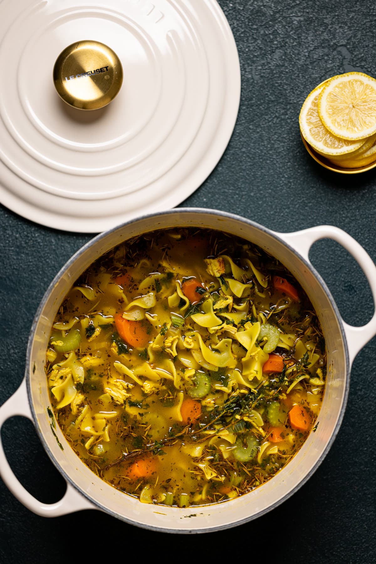 Nourishing Chicken Noodle Soup in a Dutch Oven