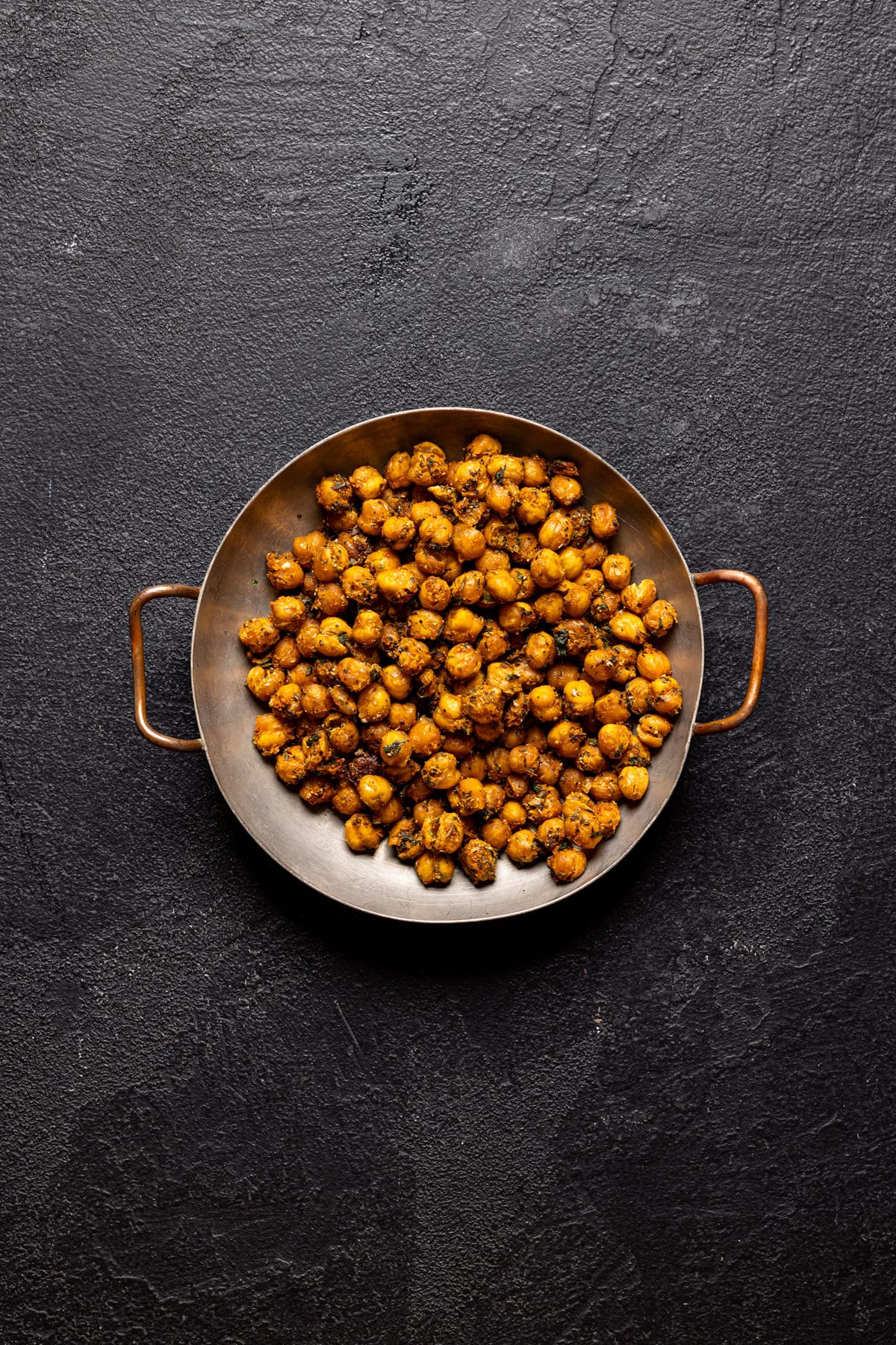 Pan of roasted chickpeas