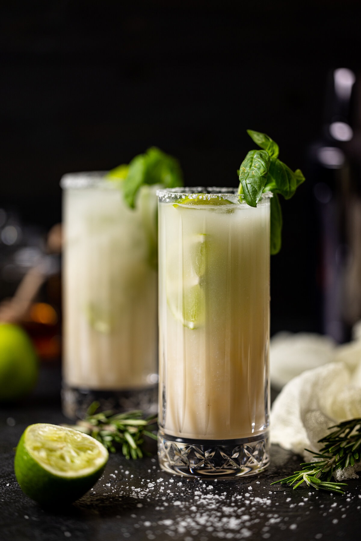 Two glasses of Coconut Mojito Mocktail 