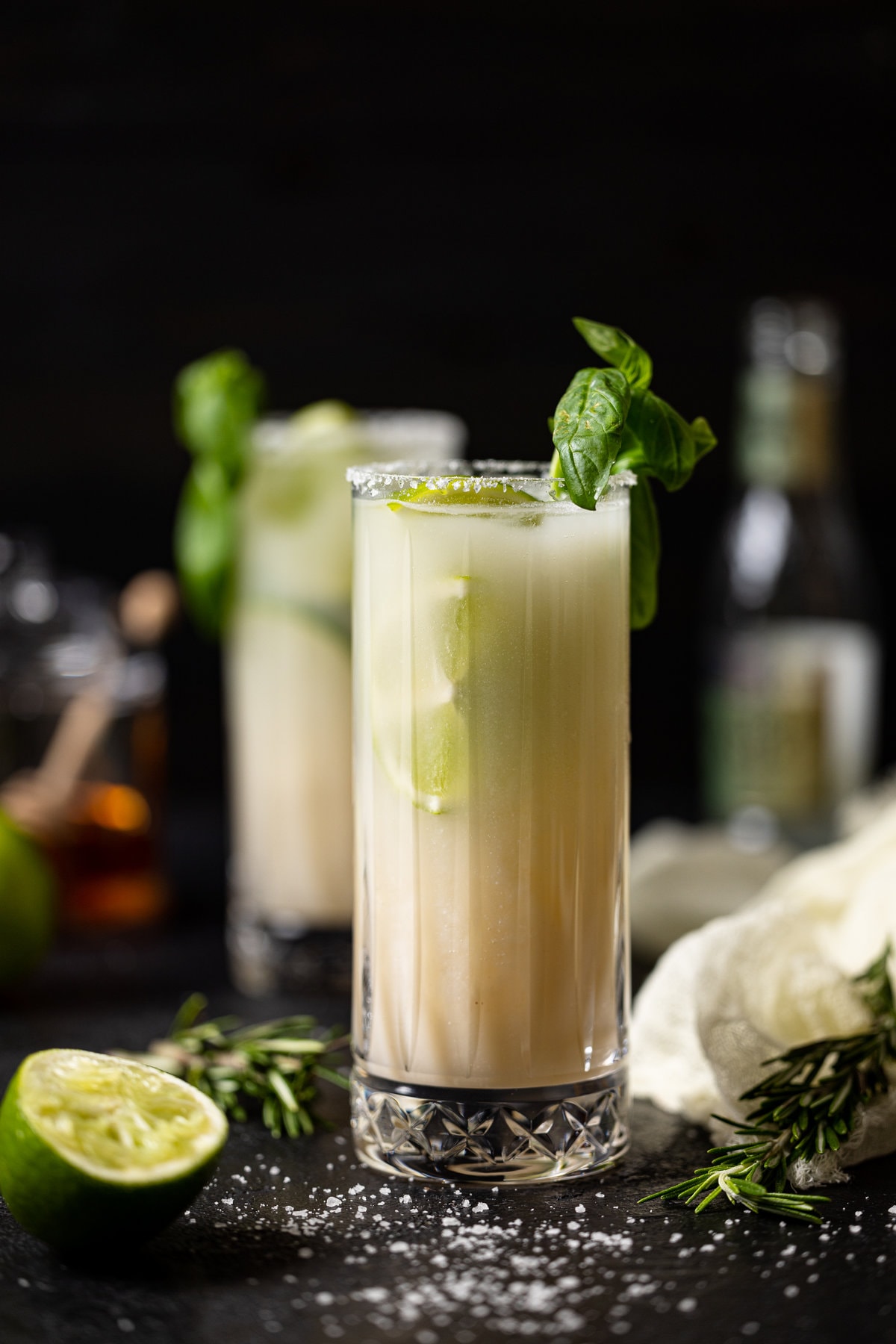 Two glasses of Coconut Mojito Mocktail 