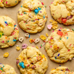 Closeup of Loaded Lucky Charms Cornflakes Sugar Cookies