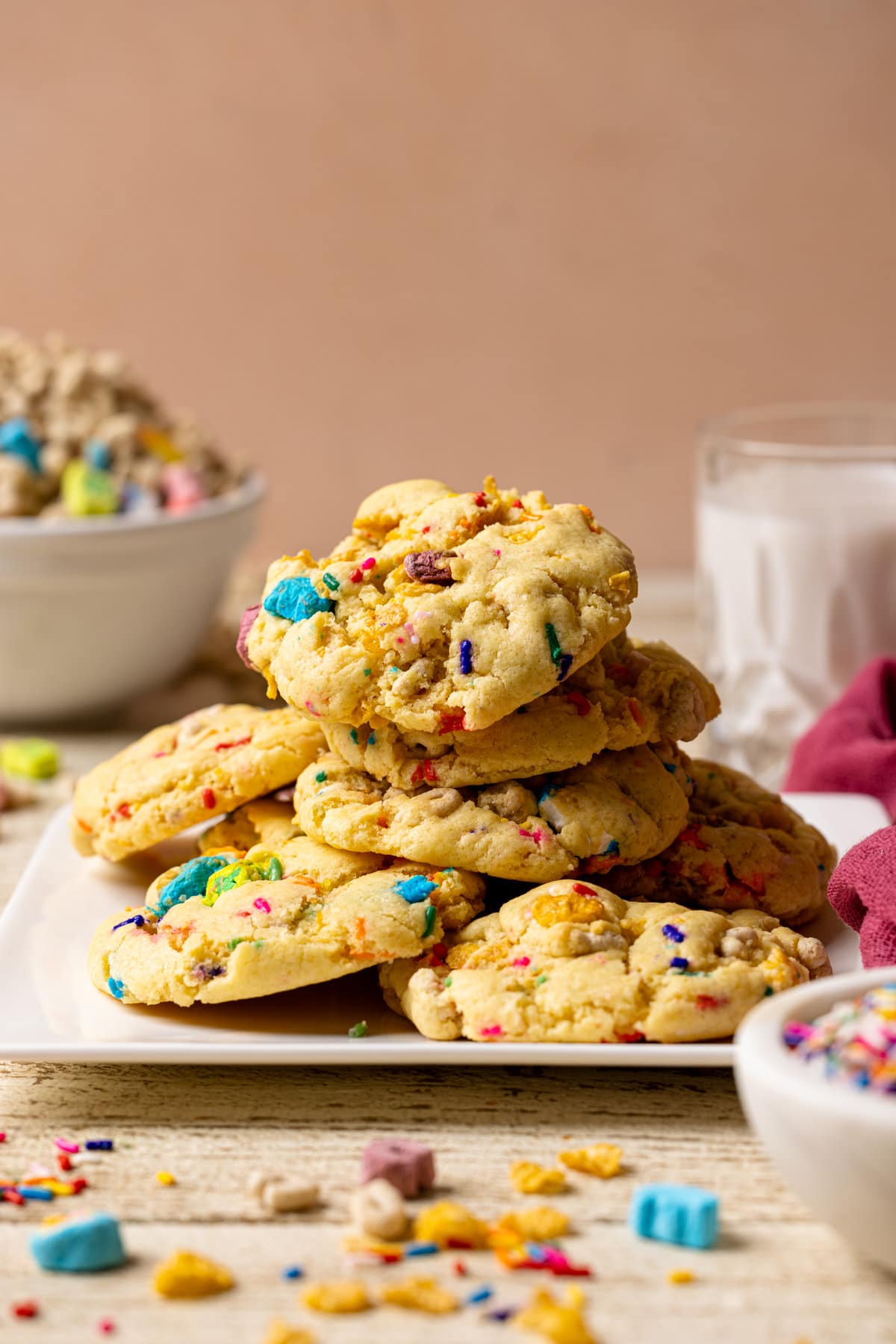 Pile of Loaded Lucky Charms Cornflakes Sugar Cookies
