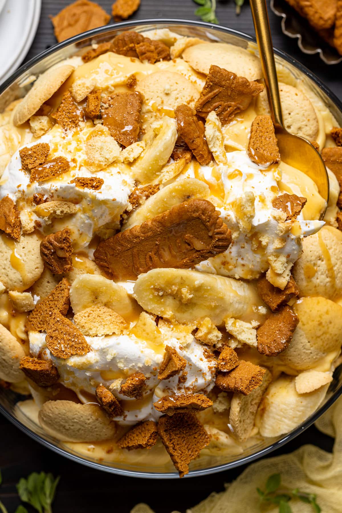 The Best Biscoff Banana Pudding with Caramel