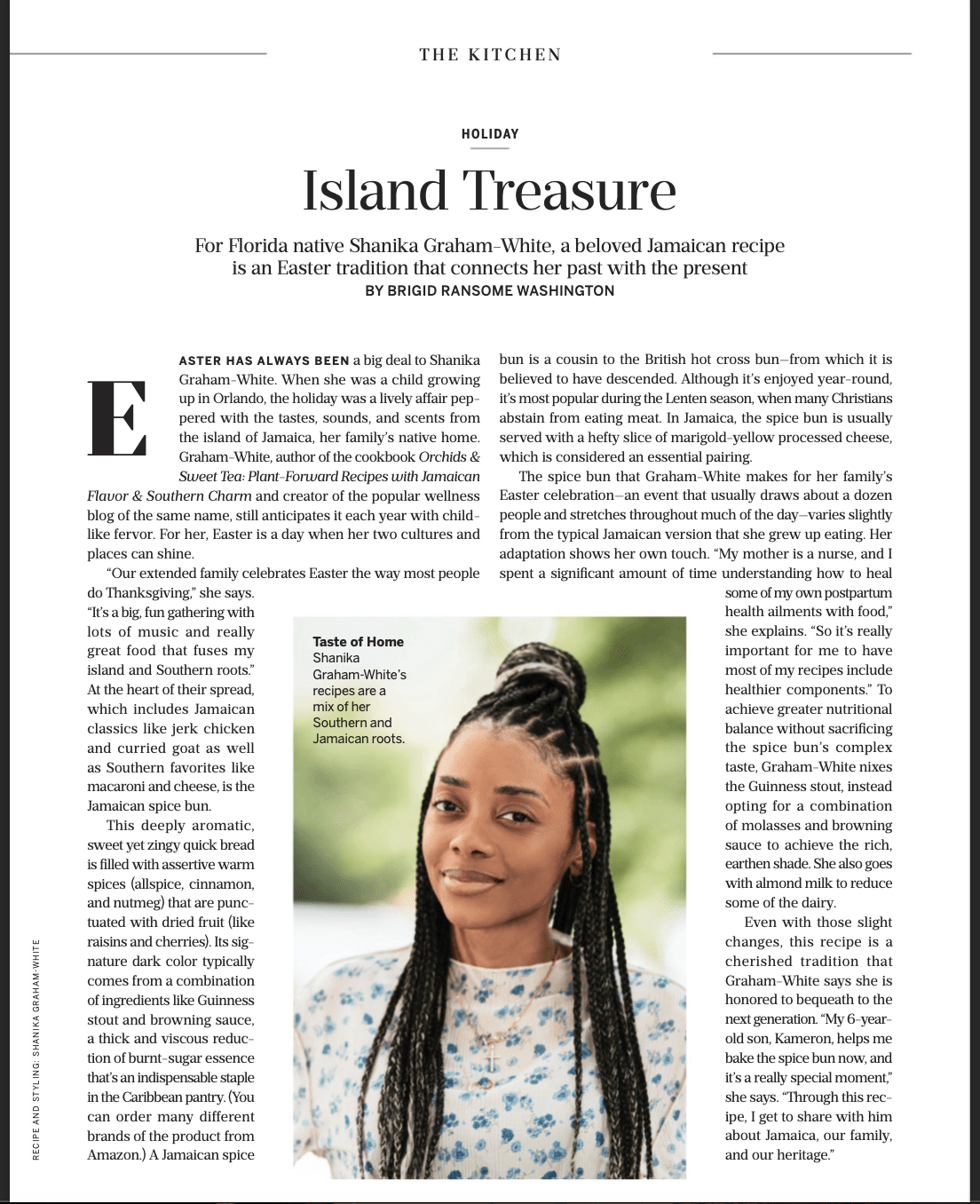 Article from The Kitchen about Shanika called "Island Treasure."