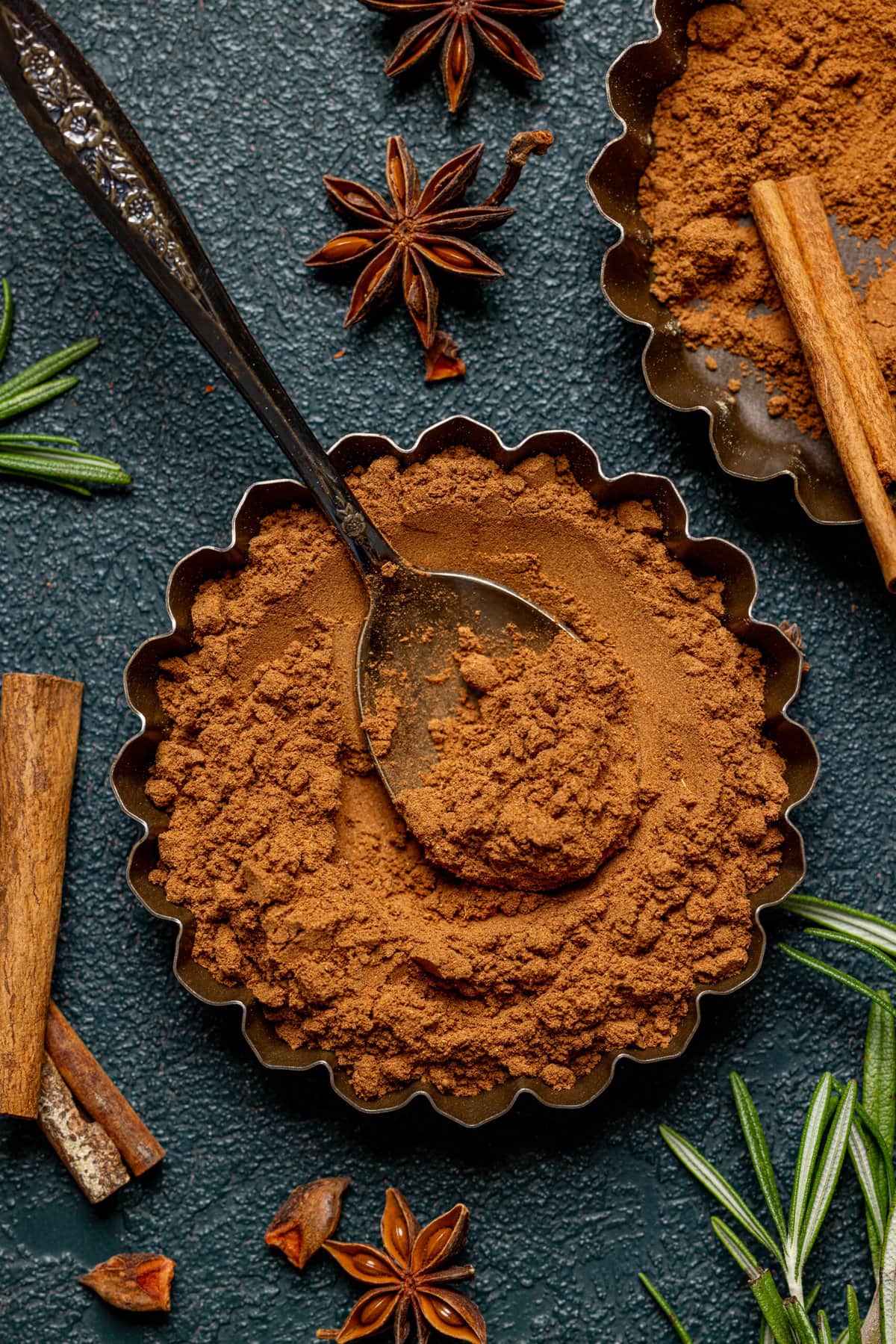 Up close shot of mixed spices.