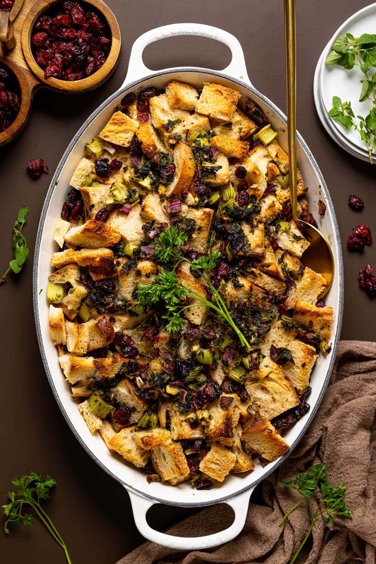 Overhead shot of Vegan Stuffing