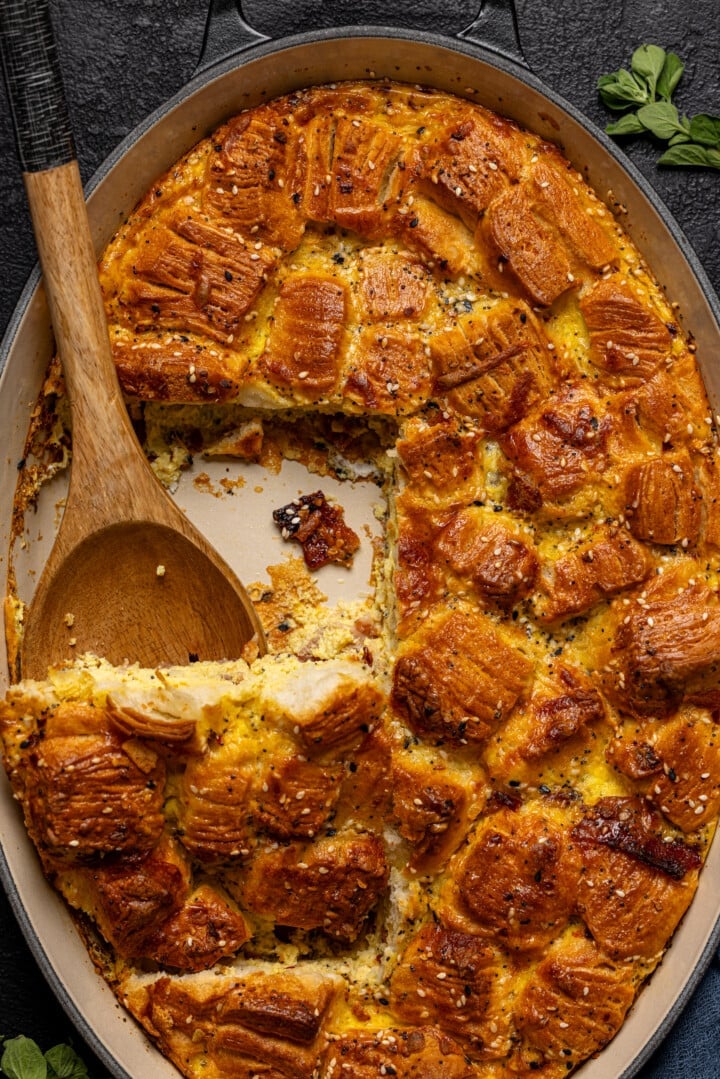 Bacon, Egg + Cheese Everything Breakfast Casserole | Orchids + Sweet Tea