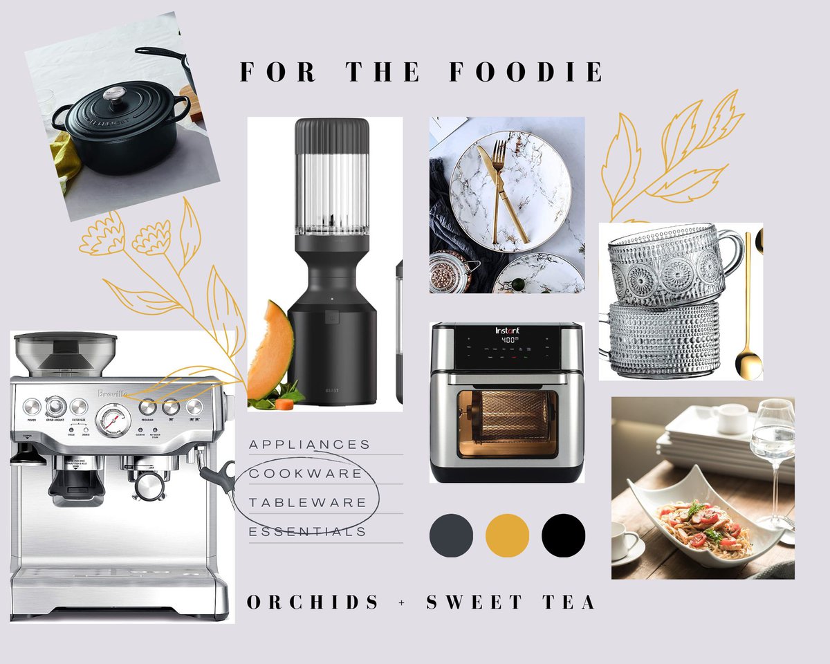 Collage of kitchen items for gift guide.
