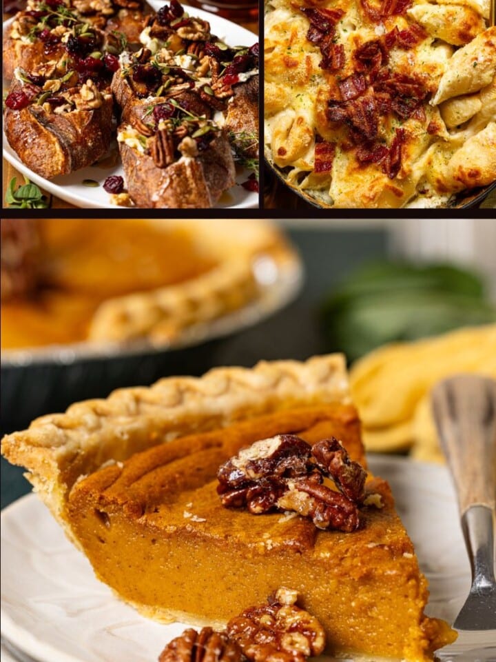 Collage of recipes for Thanksgiving.
