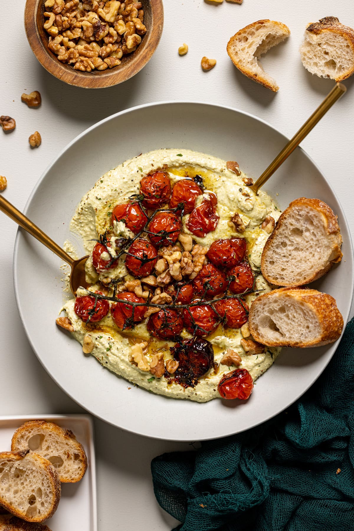 Whipped feta dip with bread.