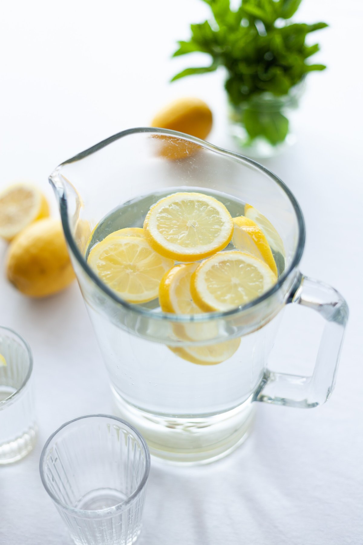 A jug of lemon water