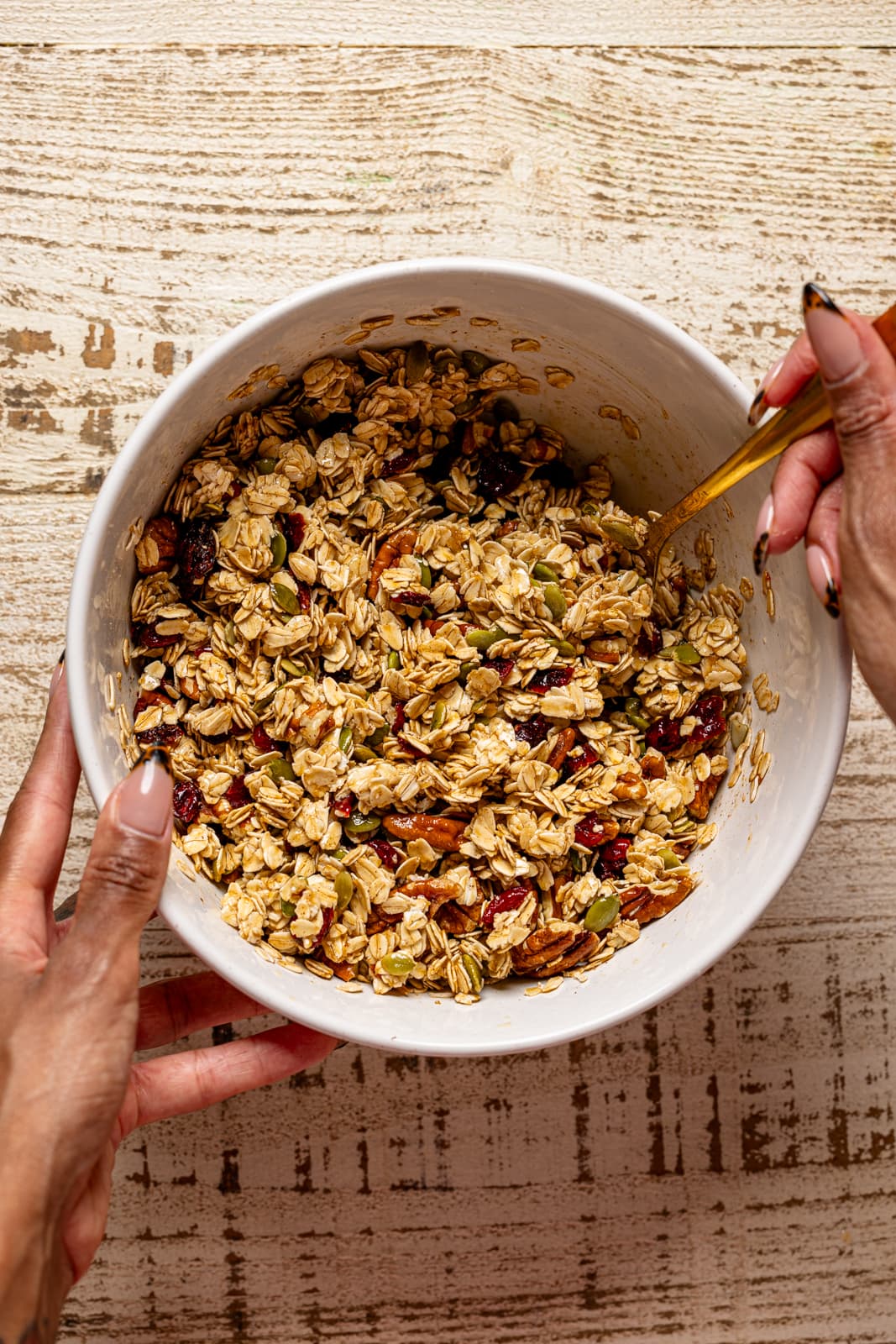 Ingredients mixed together in a bowl.