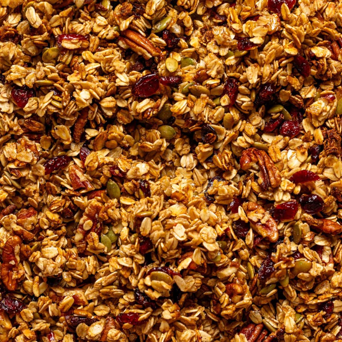 Up close shot of granola.