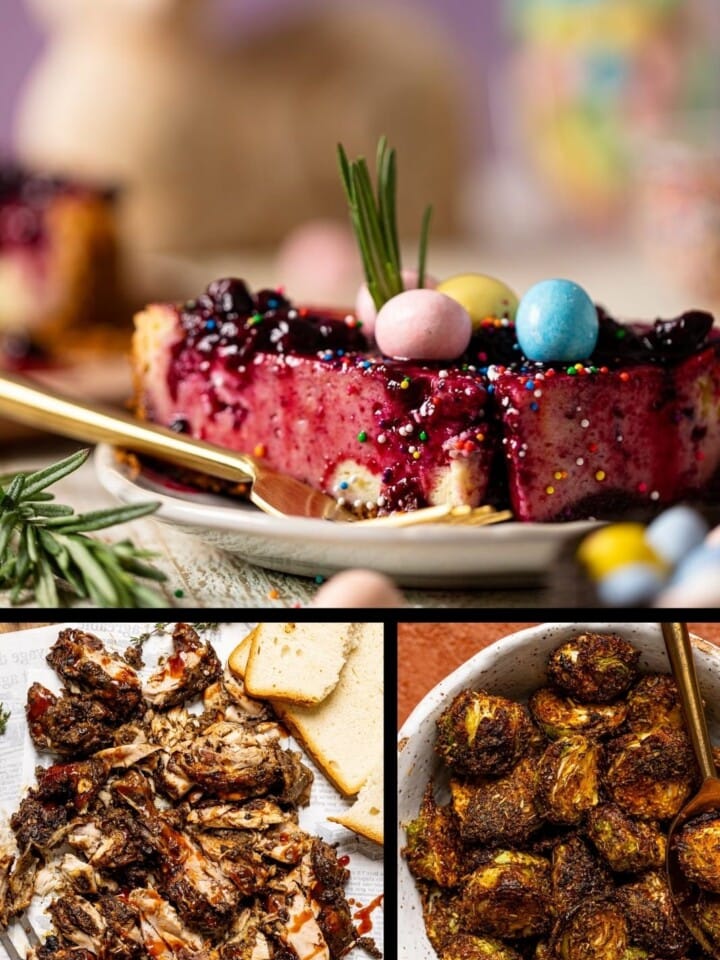 Collage of Easter foods and desserts.