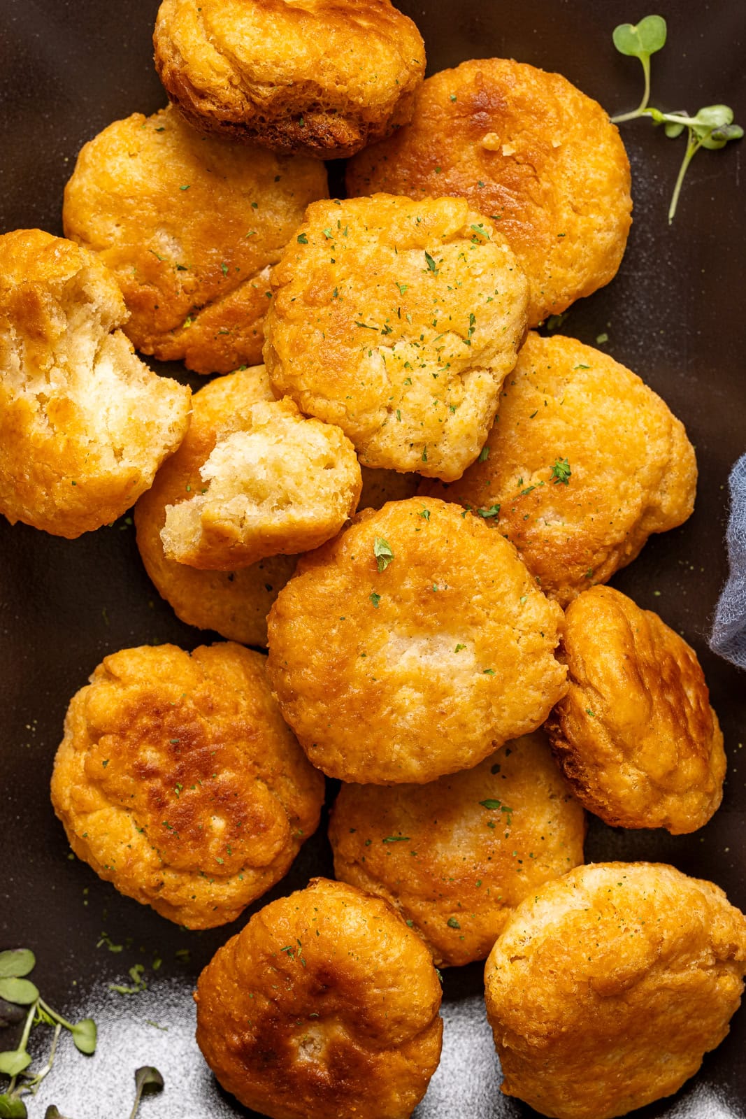 Up close shot of the fried dumplings.