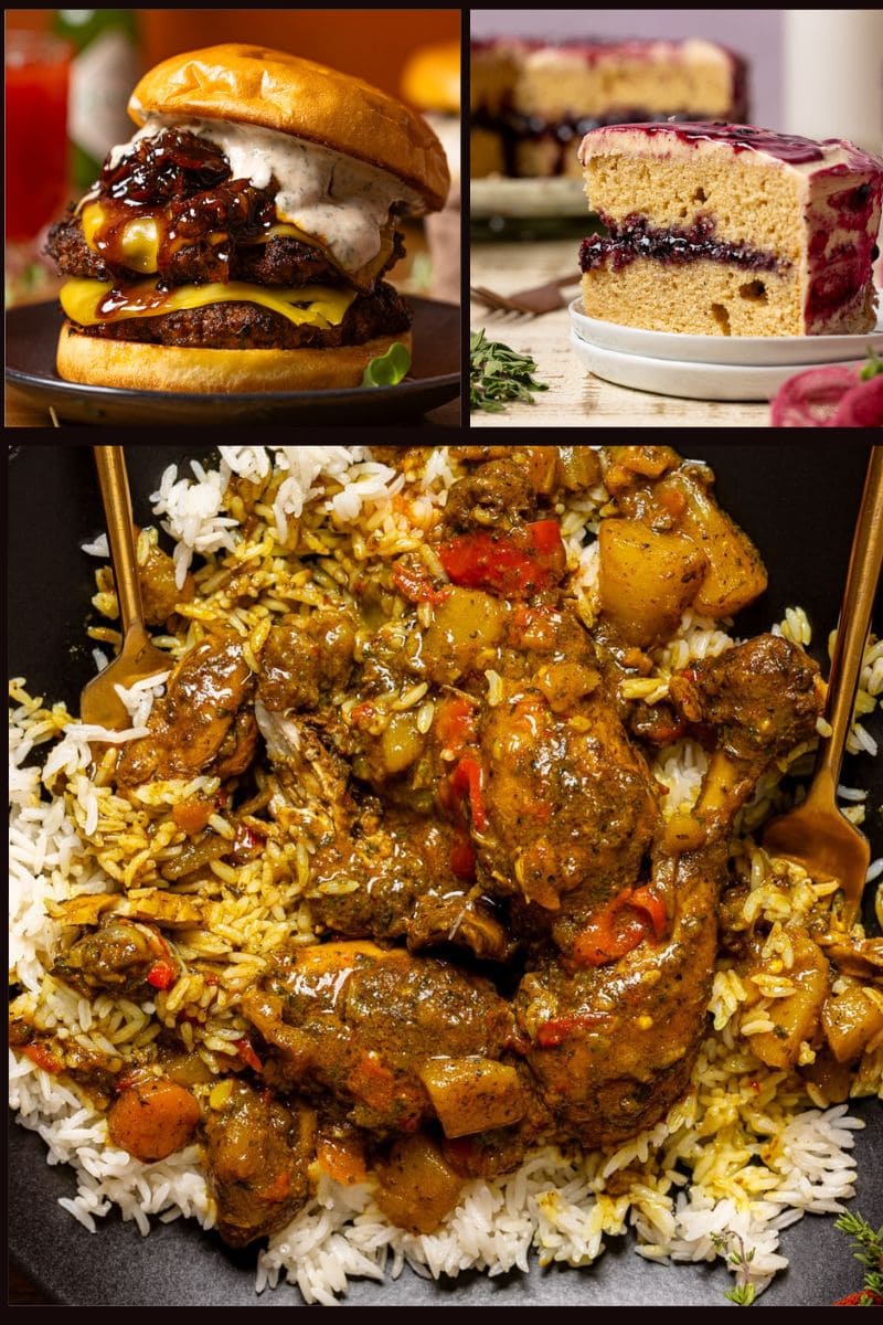Collage of food recipes for the week.