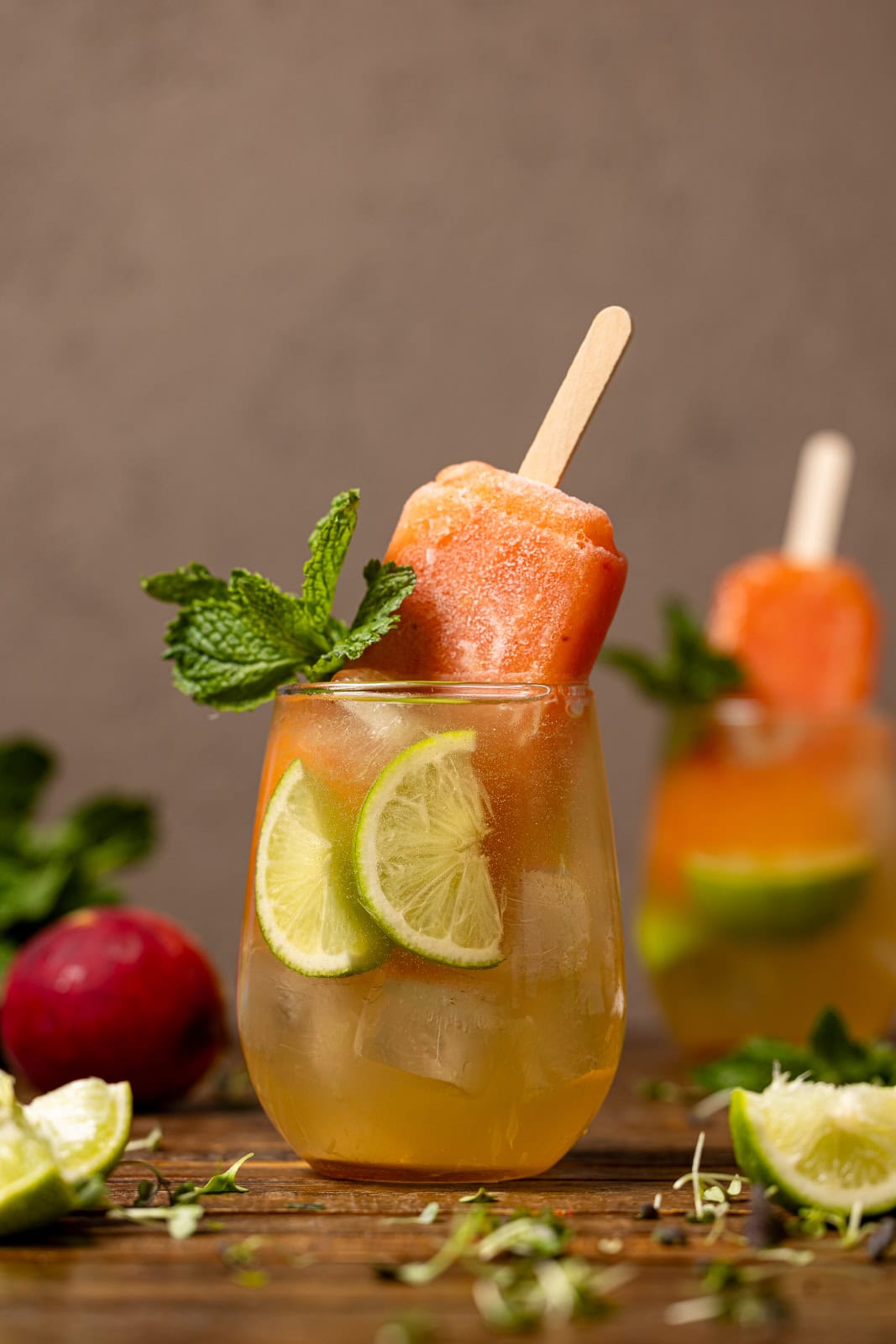 Two glasses of mocktails.